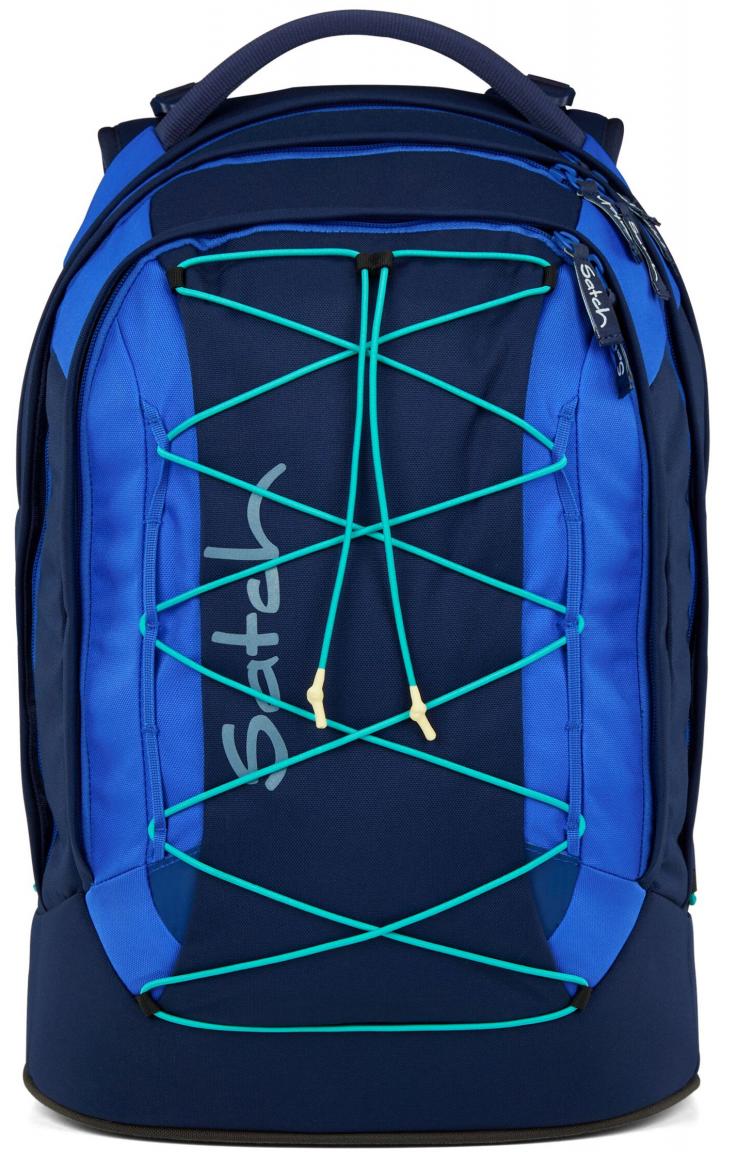 Satch Schulrucksack Zugbänder Crossed Blue recycelt blau verstellbar