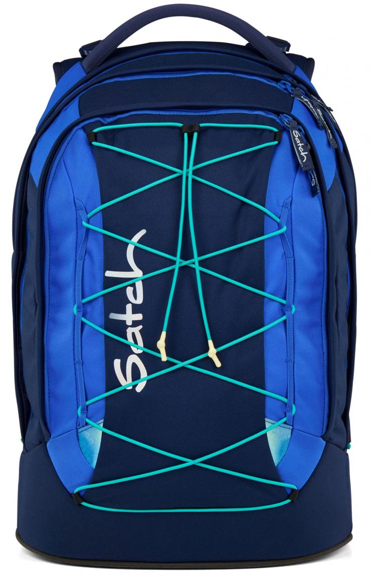 Satch Schulrucksack Zugbänder Crossed Blue recycelt blau verstellbar