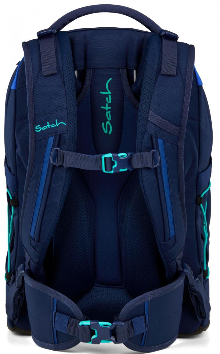 Satch Schulrucksack Zugbänder Crossed Blue recycelt blau verstellbar