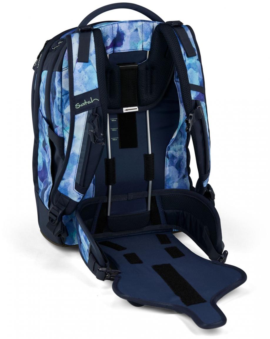 Satch Schulrucksack Zugbänder Crossed Blue recycelt blau verstellbar