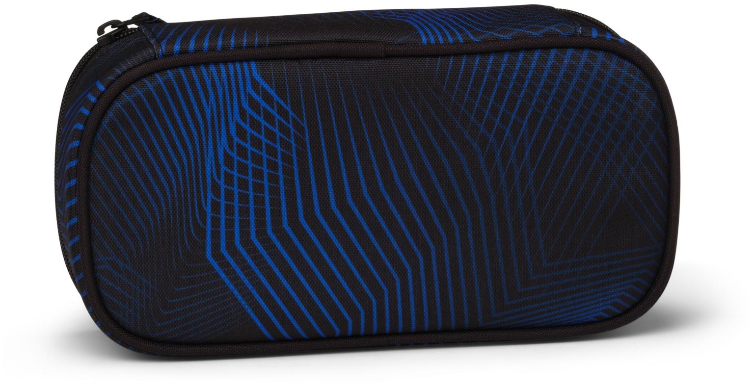 Satch Stiftepennal schwarz blau grafischer Print Seismic Blue