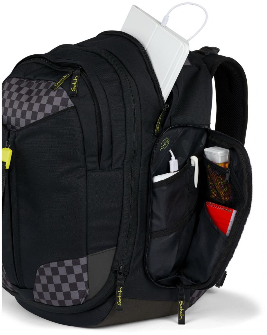 Satch verstellbare Schultasche Match Dark Skate schwarz Karo