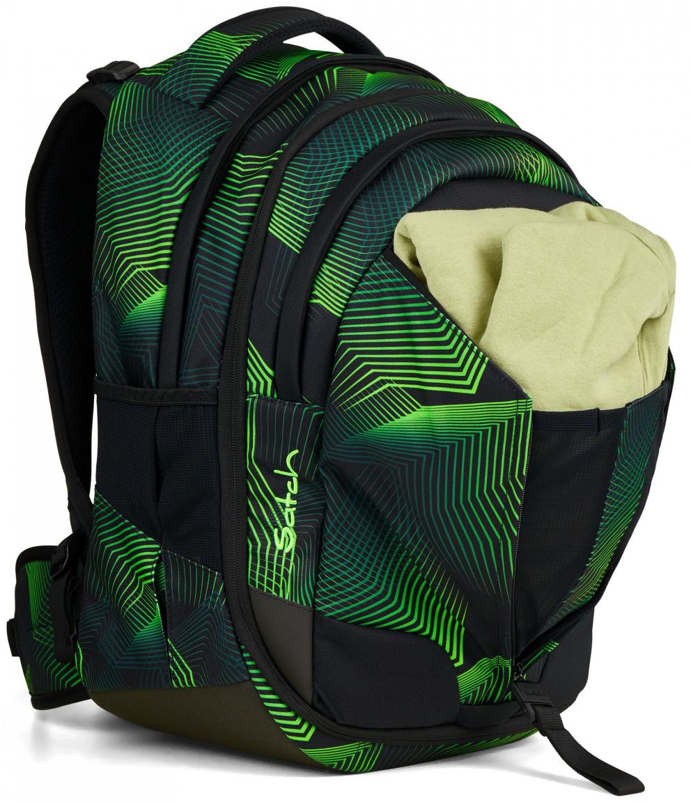 Schulrucksack Seismic Green individuell Satch Match grün schwarz recycelt