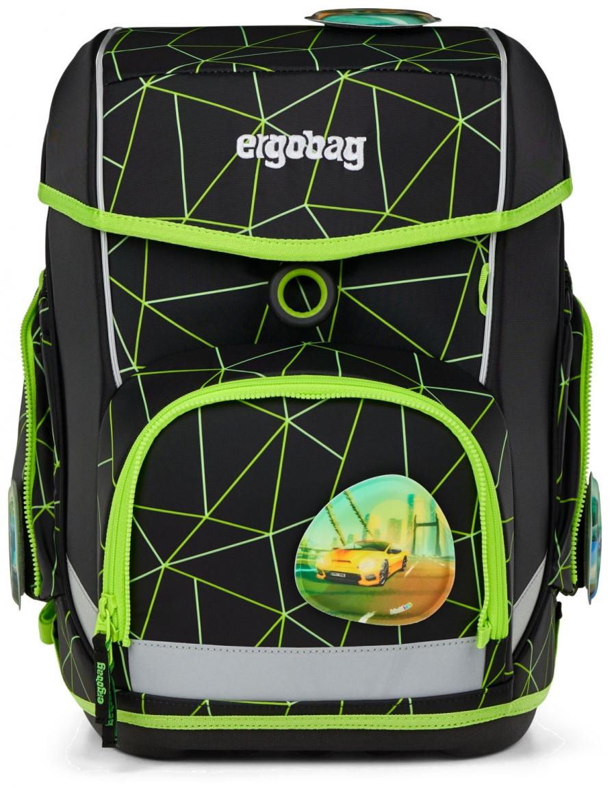 Schultaschenset ergobag cubo CyBär Rade Autos schwarz grün