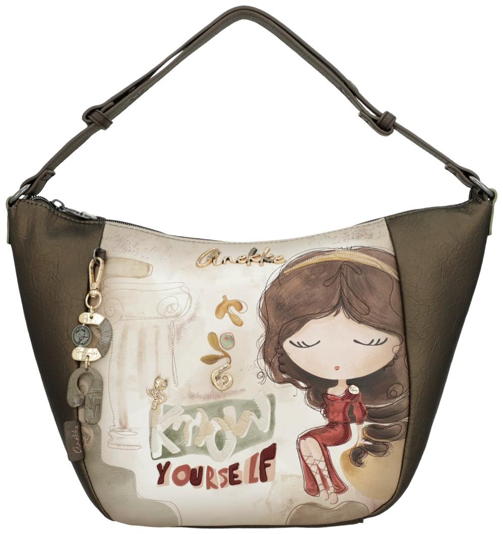 Schultertasche Anekke Muse Griechenland beige braun