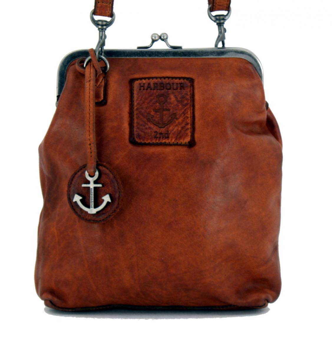 Schultertasche Kisslock Harbour2nd Bonnie Leder Anhänger