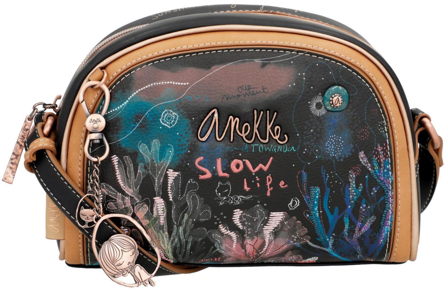 Schultertasche Mediterranean Coral Tiefseeblau Korallen Towanda Anekke Mediterranean