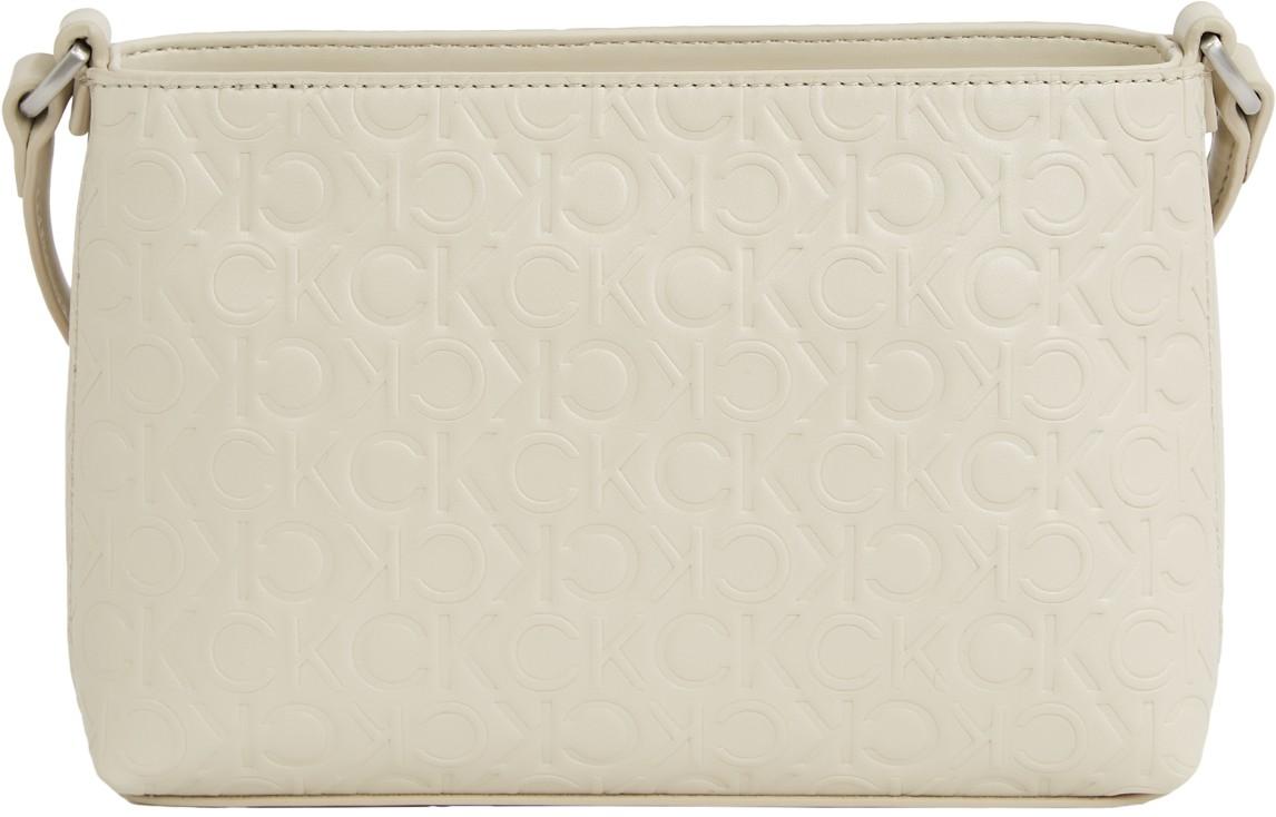 Schultertasche Monogrammprägung Calvin Klein CK Must Xbody Stoney Beige