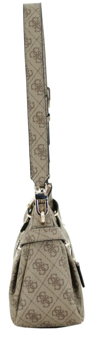 Schultertasche Top Zip Guess Yesba Latte Logo braun beige