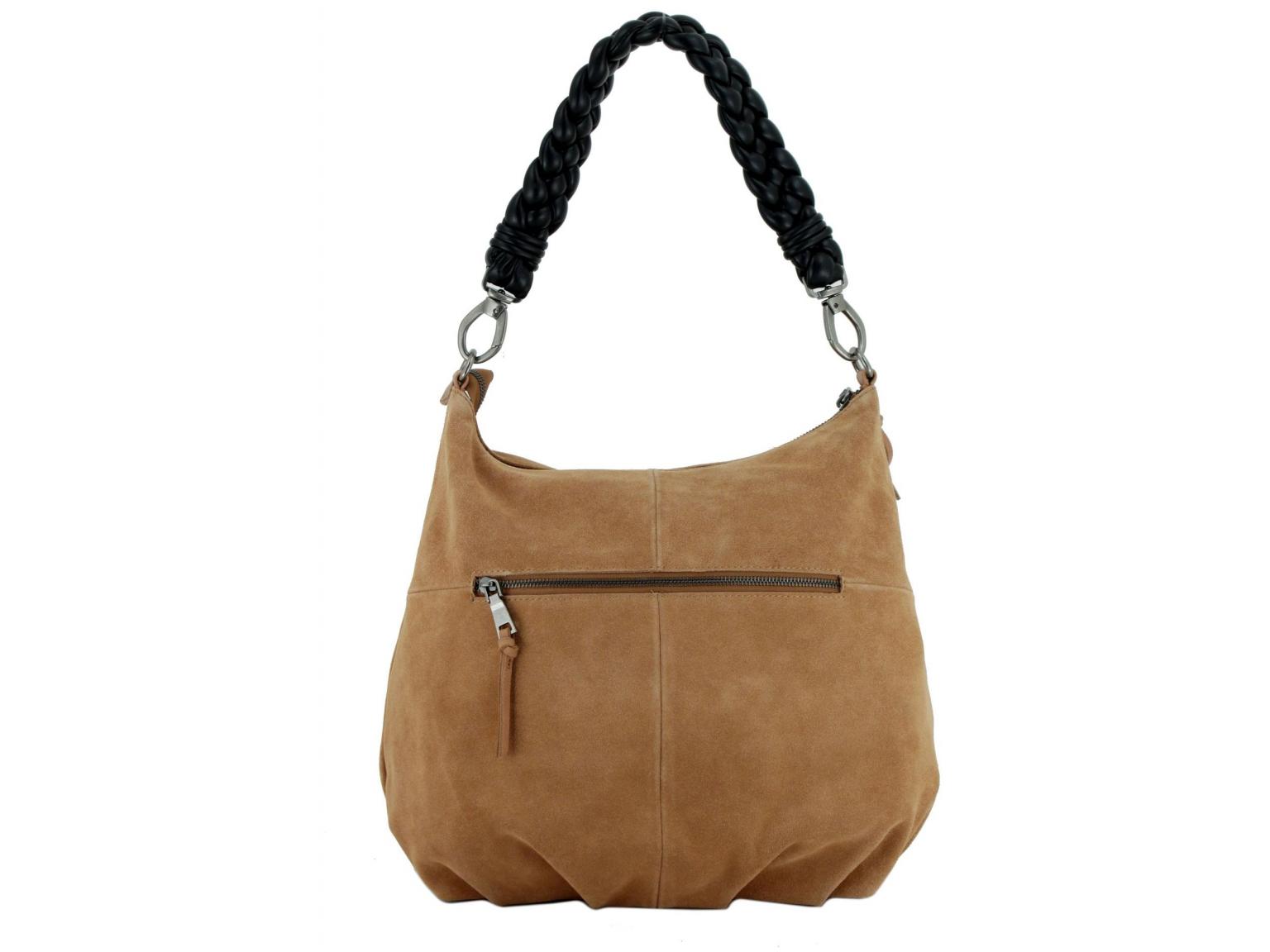 Schultertasche dunkelgrau Velours FREDsBRUDER Jo Big Ball Hobo