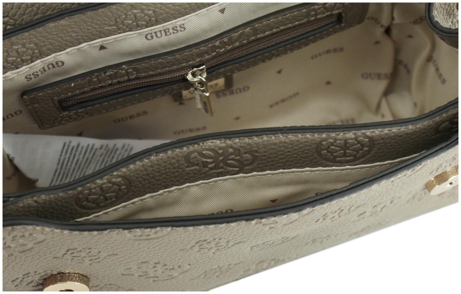 Schultertasche mit Logoprägung Guess Cresidia II Dark Taupe