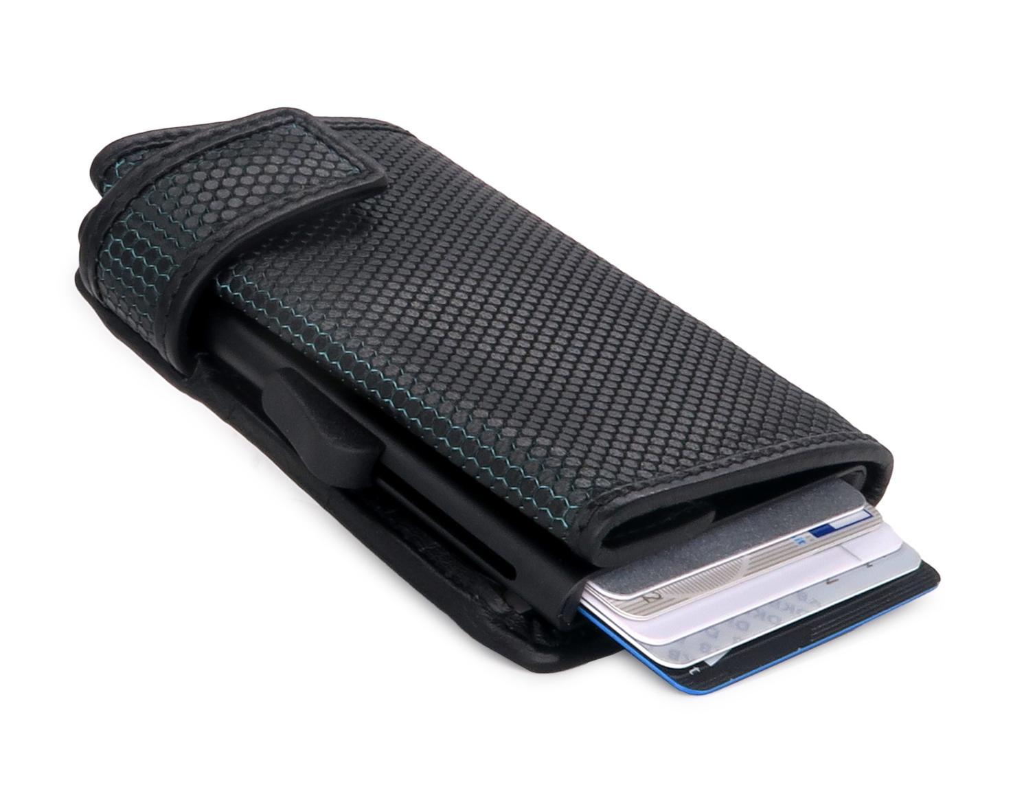 SecWal Kartenetui Geldbeutel RFID-Schutz schwarz türkis
