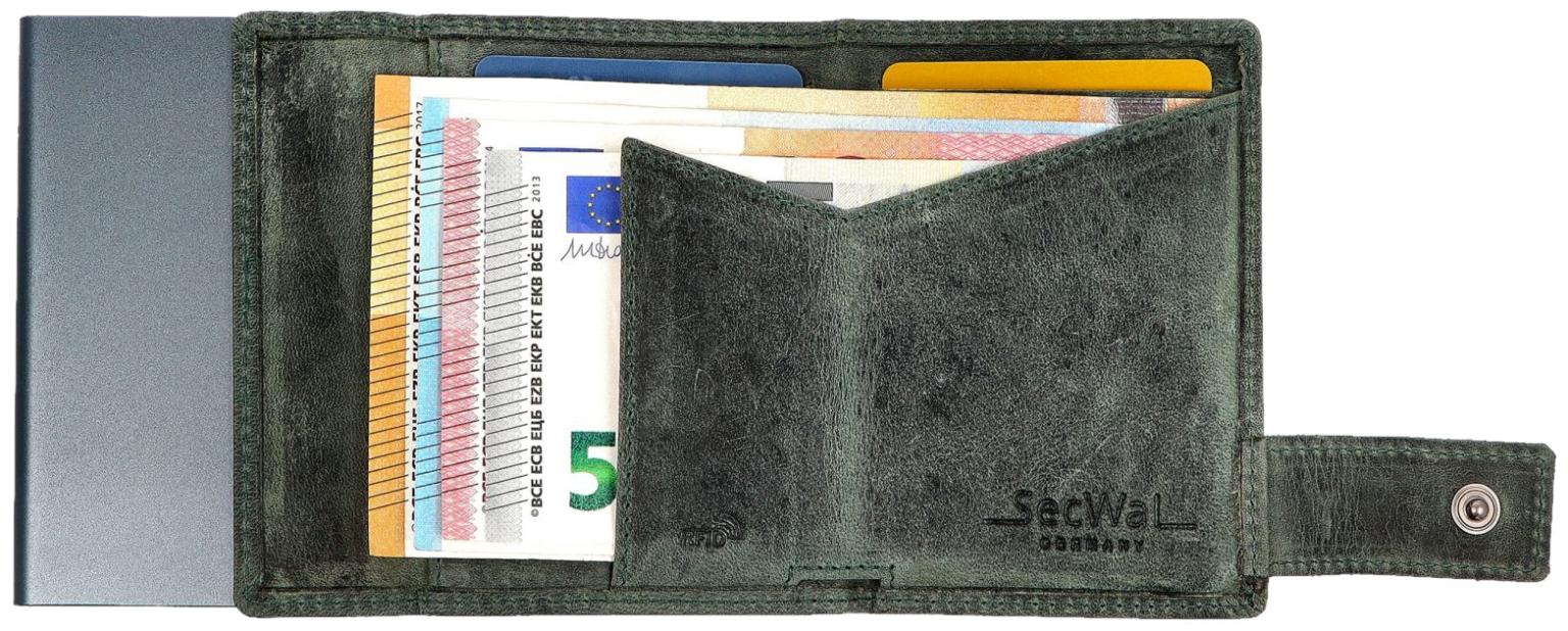SecWal Kartenetui mit Münzfach und Scheinfach Hunter grün