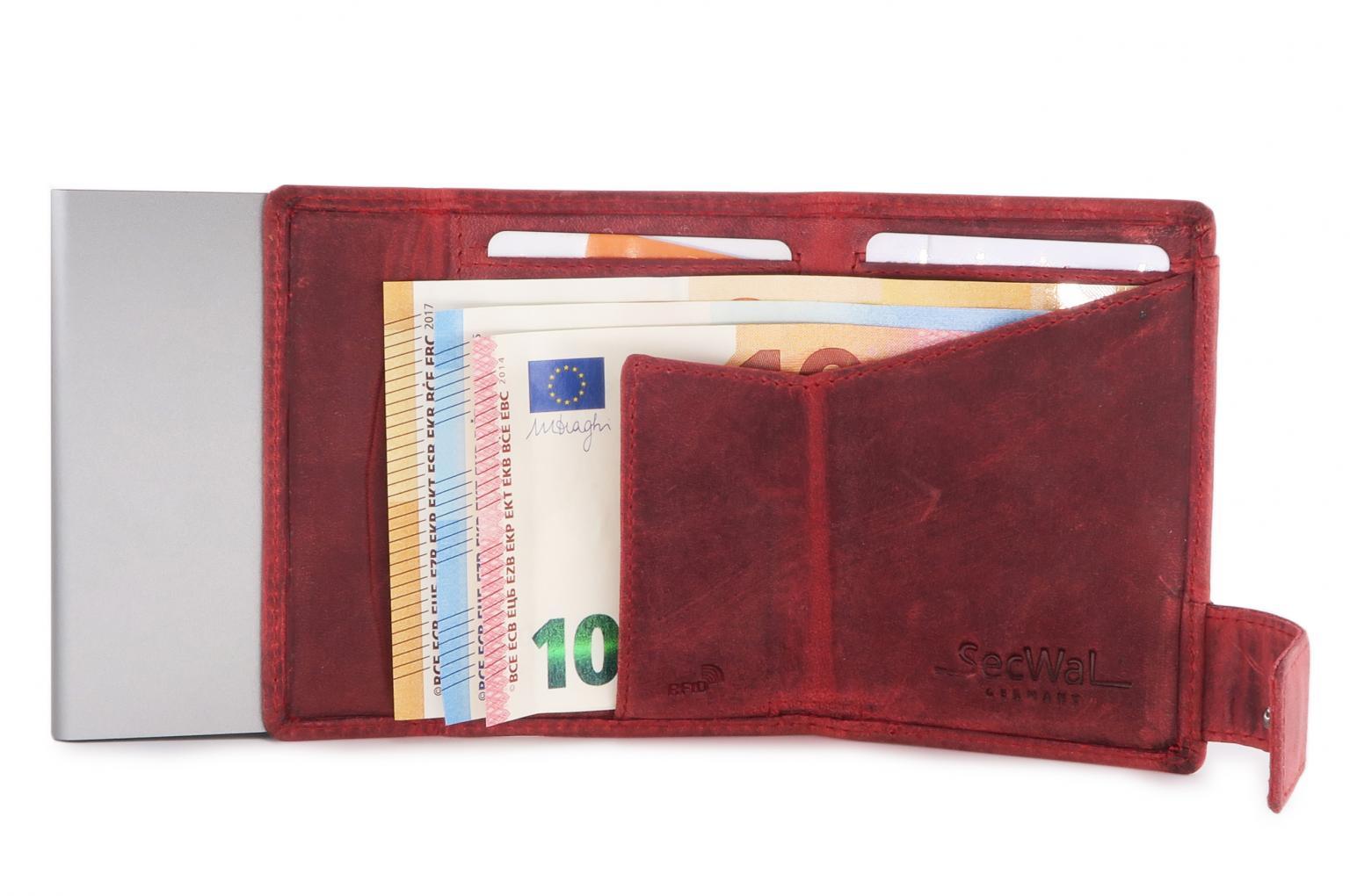 SecWal Kreditkartenetui Antikleder Hunter rot RFID-Ausleseschutz