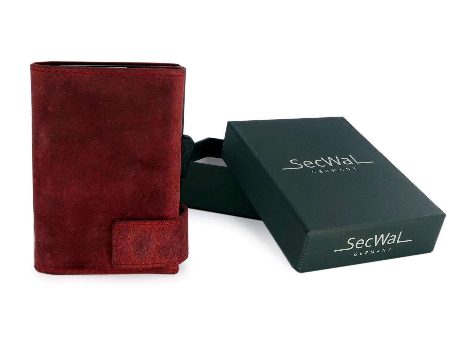 SecWal Kreditkartenetui Antikleder Hunter rot RFID-Ausleseschutz