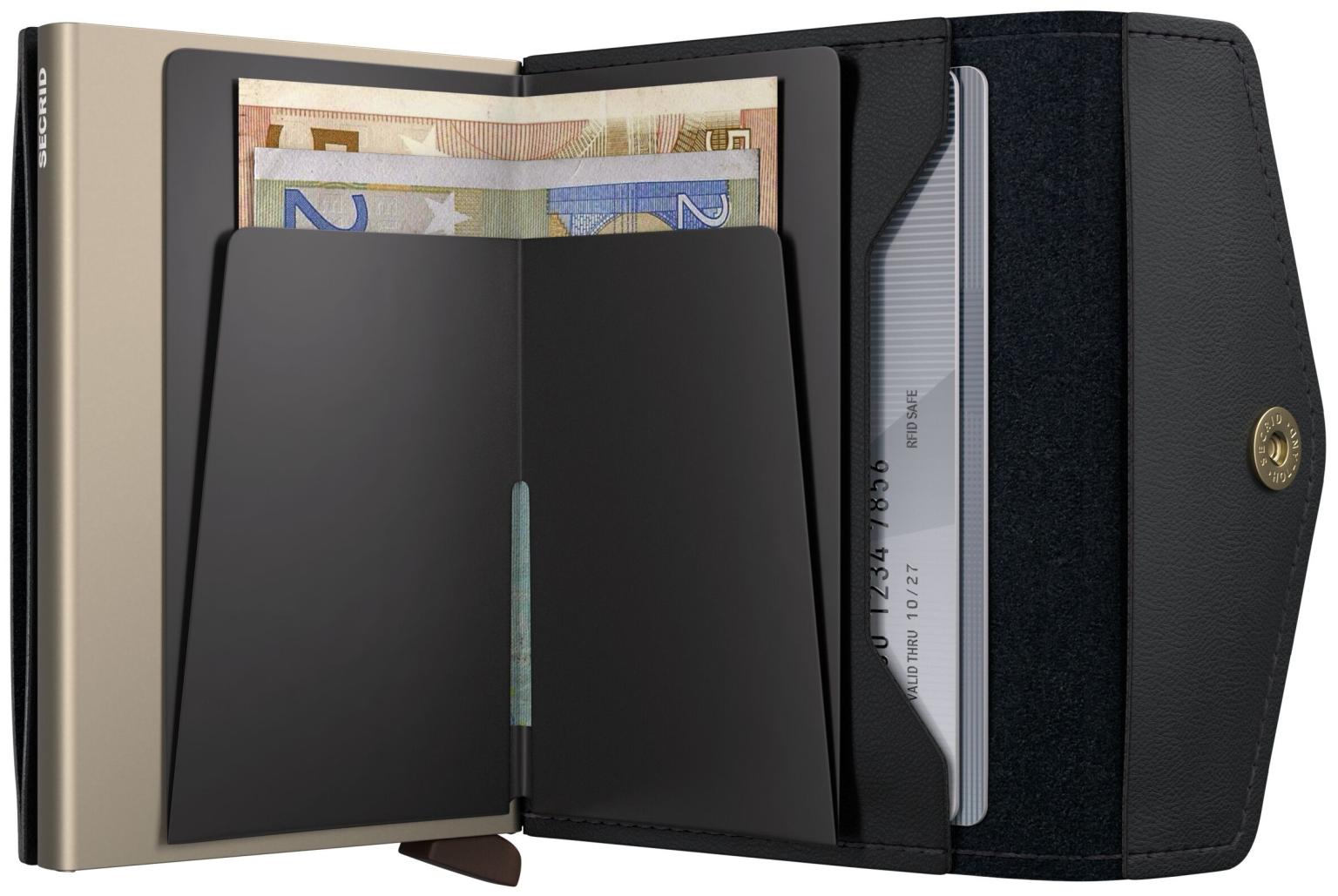 Secrid Envelope Wallet Kartenetui Leder Black Caschmere - Schwarz