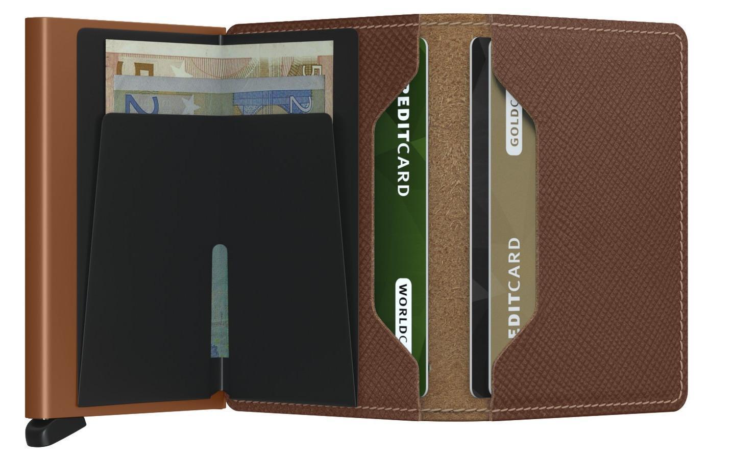 Secrid Kartentui braun Slimwallet Saffiano Caramel RFID Ausleseschutz