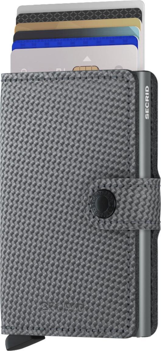 Secrid Miniwallet Carbon Cool Grey Riffeloptik Aluminium RFID