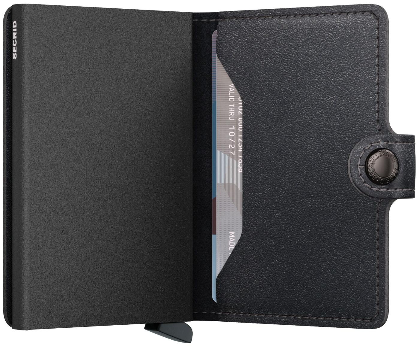 Secrid Miniwallet Kartenetui Leder Original Powder Black - Schwarz