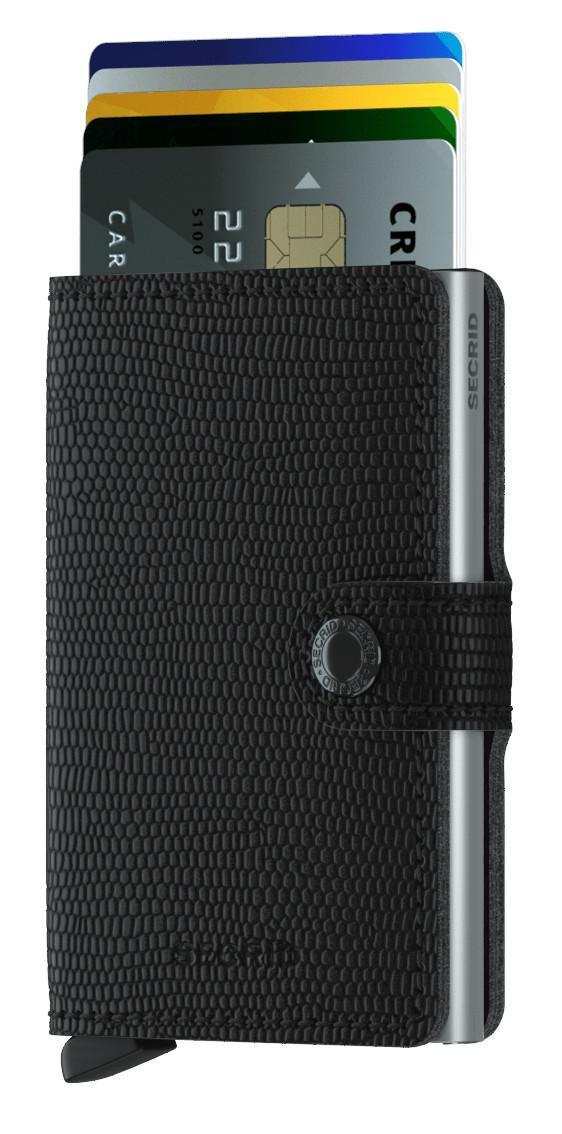 Secrid Miniwallet Kartenetui Reptilprägung Rango Black schwarz