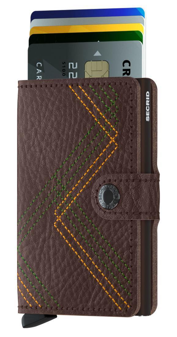 Secrid Miniwallet Stitch Linea Espresso bestickt RFID-Schutz
