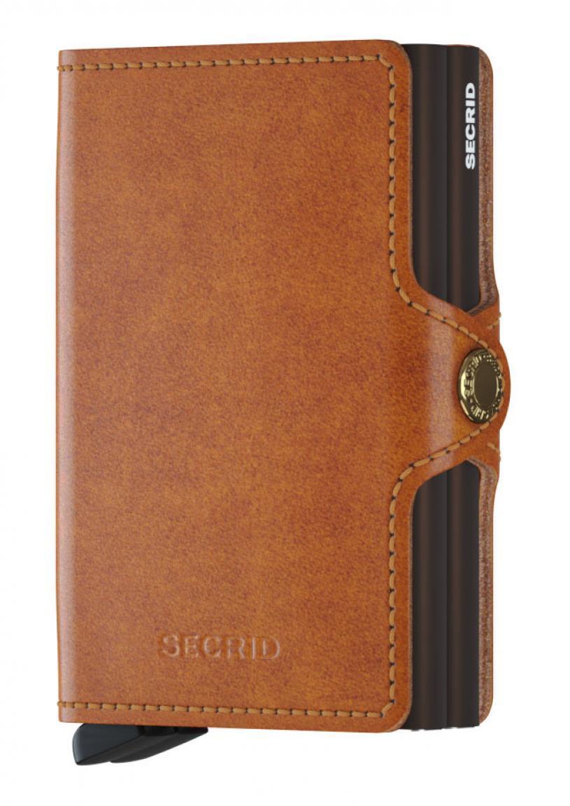 Secrid Twinwallet zwei Metallhüllen Original Cognac