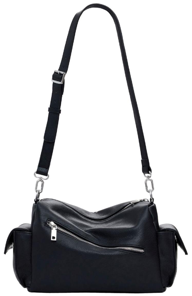 Seshat Habana Desigual Schultertasche schwarz Print weiß Statement negro