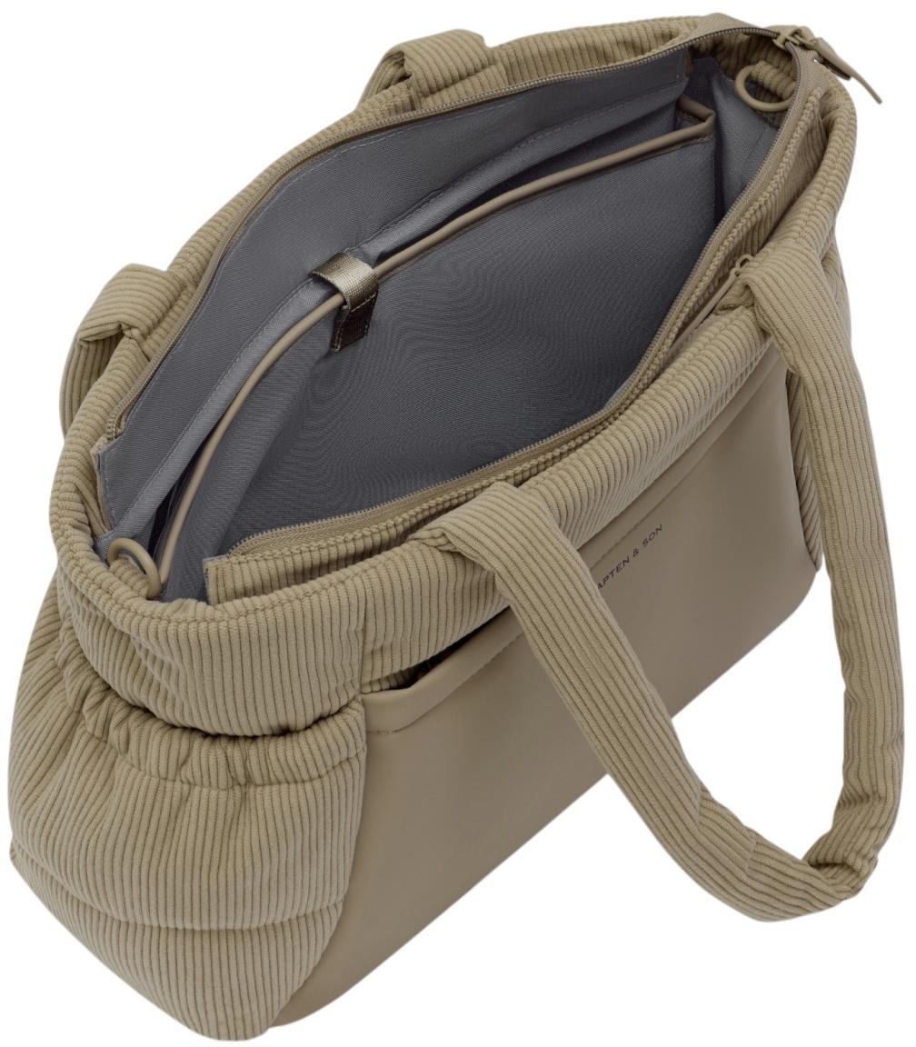 Shopper Medium Kapten and Son Hellvi Cloud Khaki wattiert Rippcord