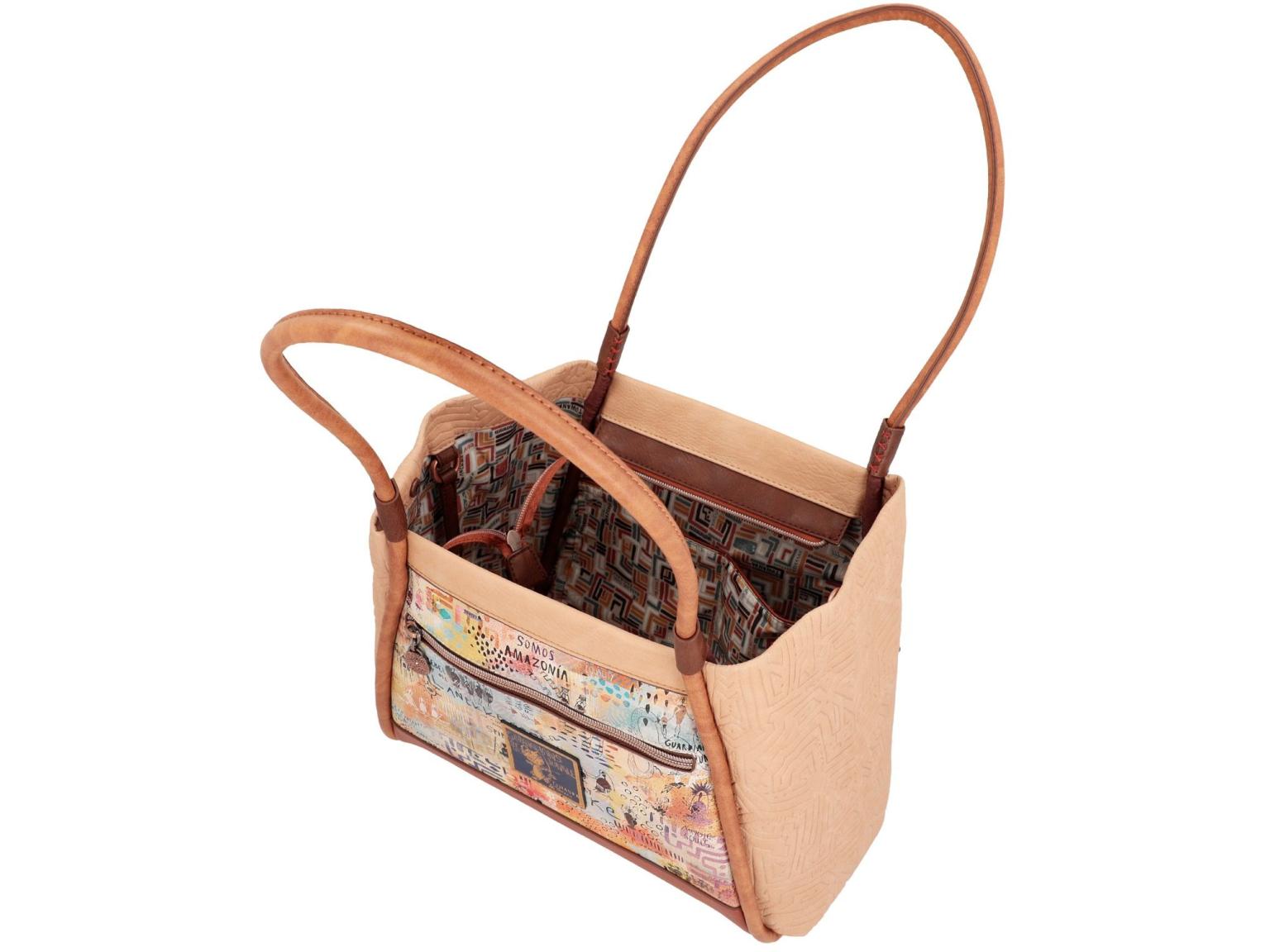 Shopper Menire Anekke Comic Print Indigen variable Form Braun