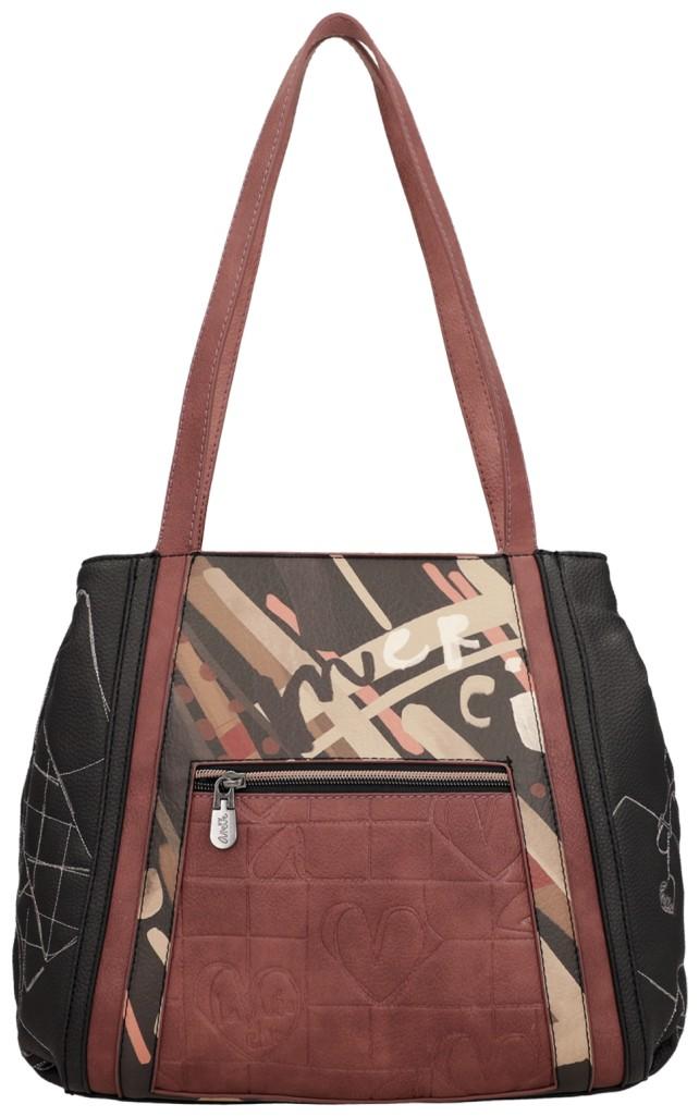Shoppertasche Anekke Mademoiselle schwarz bunt Paris Stickerei