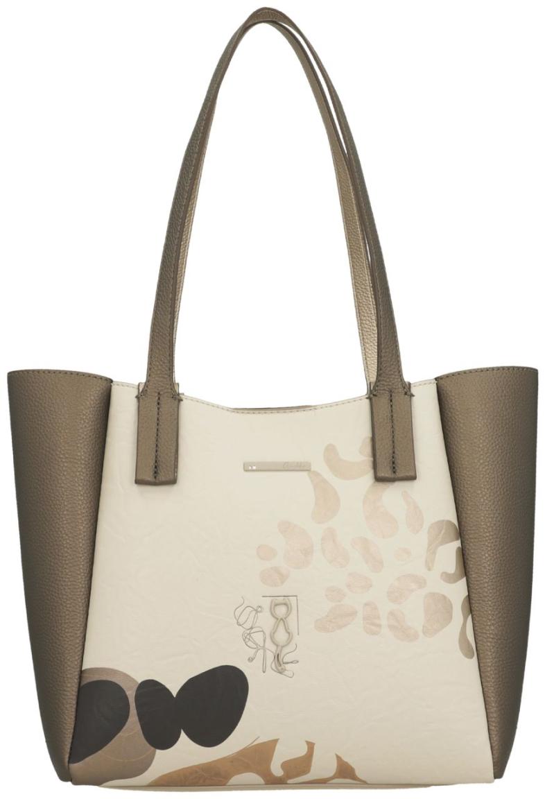 Shoppertasche Anekke Sophia Gaia beige metallic Prägung