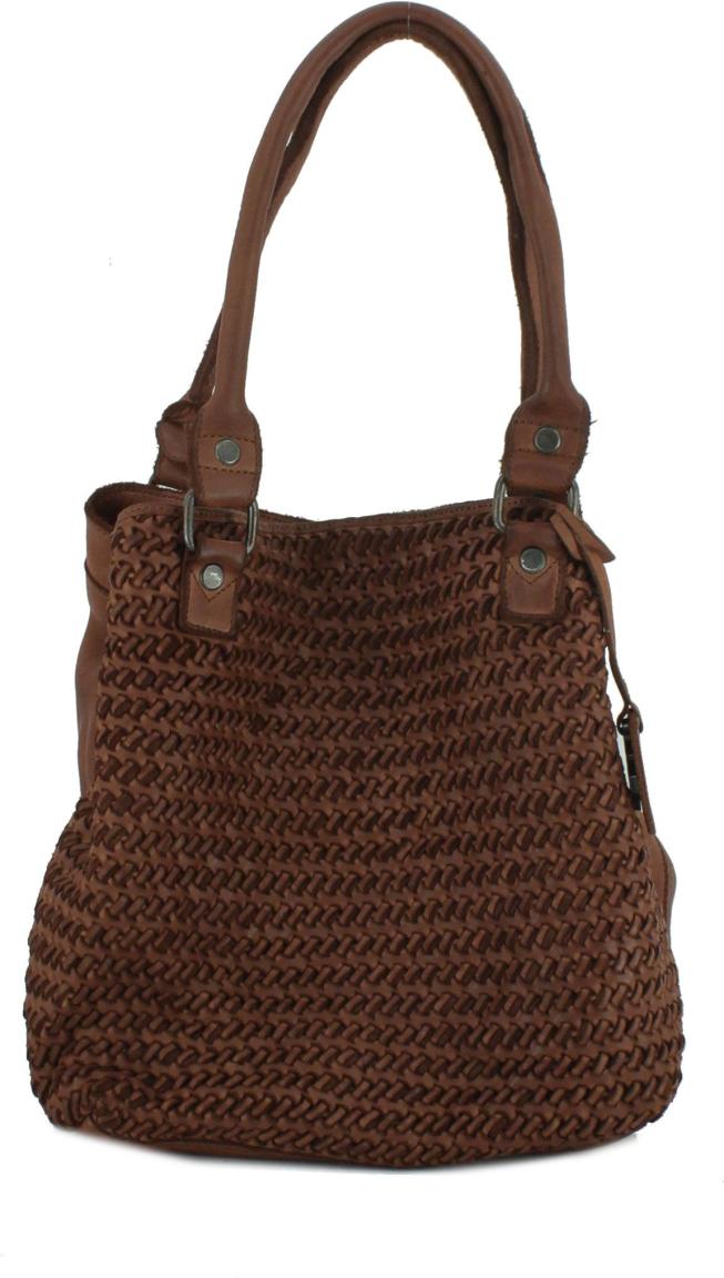 Shoppertasche Harbour 2nd Flechtoptik Soft Weaving braun Dilara