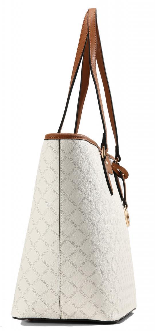 Shoppertasche L.Credi Filiberta Weiss Alloverprint
