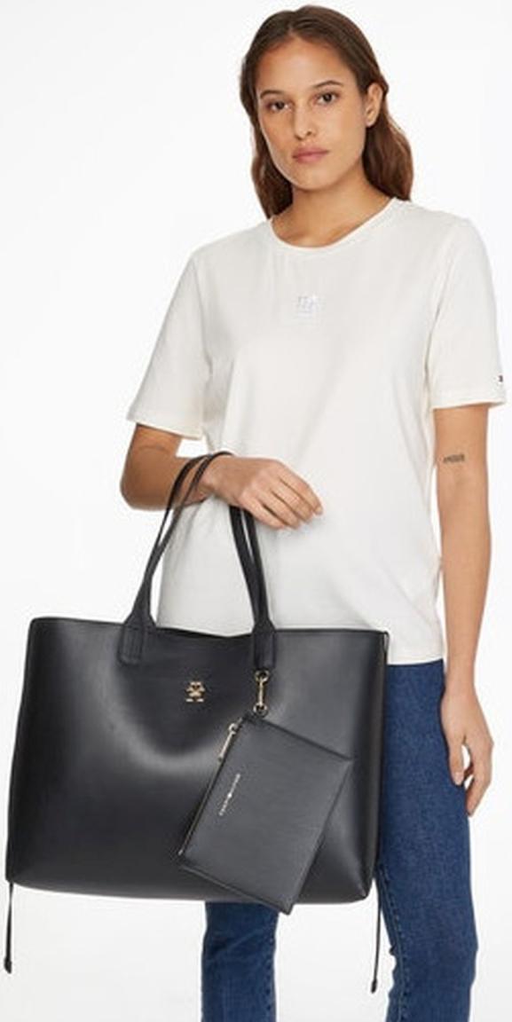 Shoppertasche geprägt Logo Tommy Hilfiger Iconic Tote Mono dunkelblau