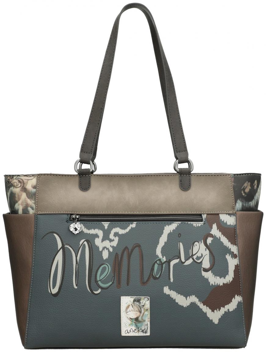 Shoppertasche taupe herbstlich bunt Real Manifesto Anekke