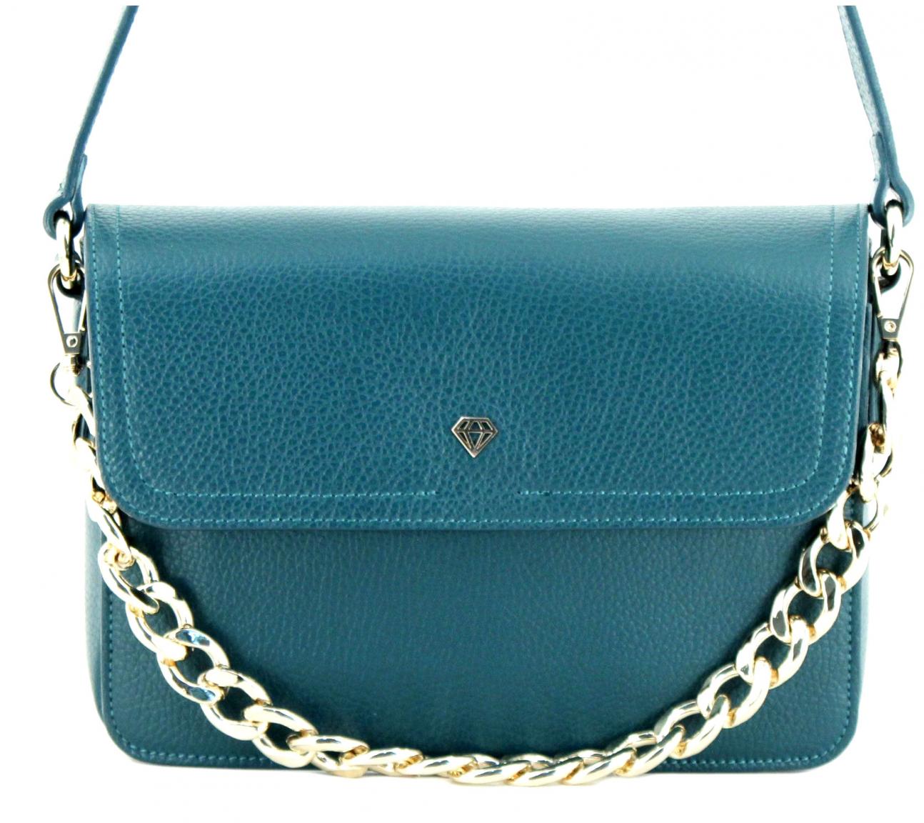 Shoulder Bag petrol Caleidos Metallkette Ottanio Überschlag