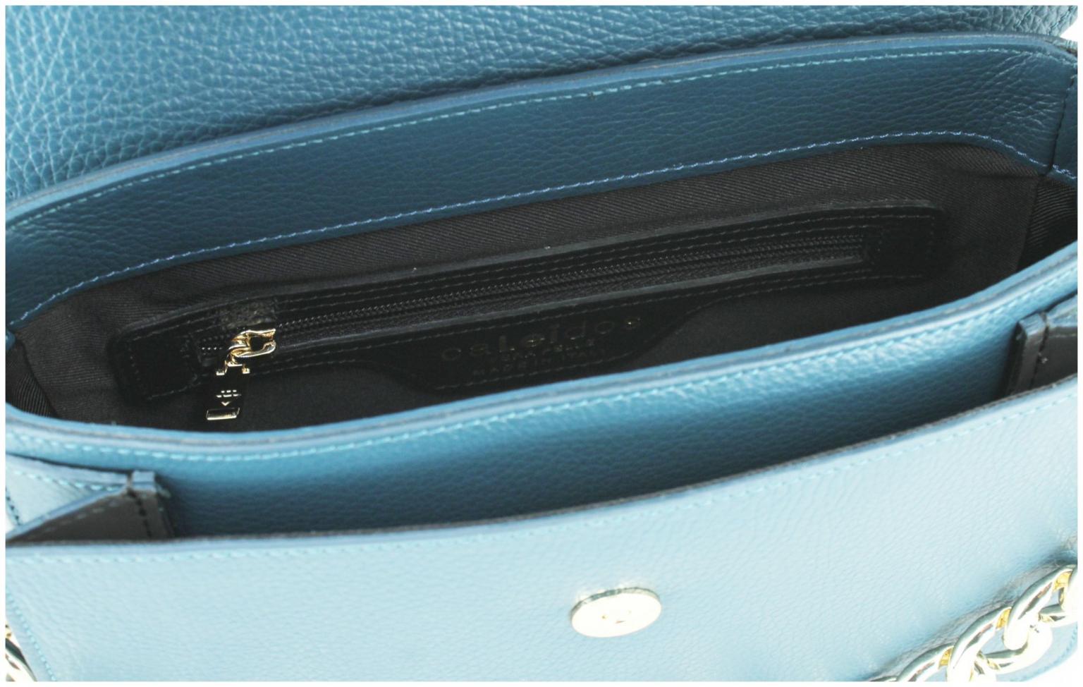 Shoulder Bag petrol Caleidos Metallkette Ottanio Überschlag