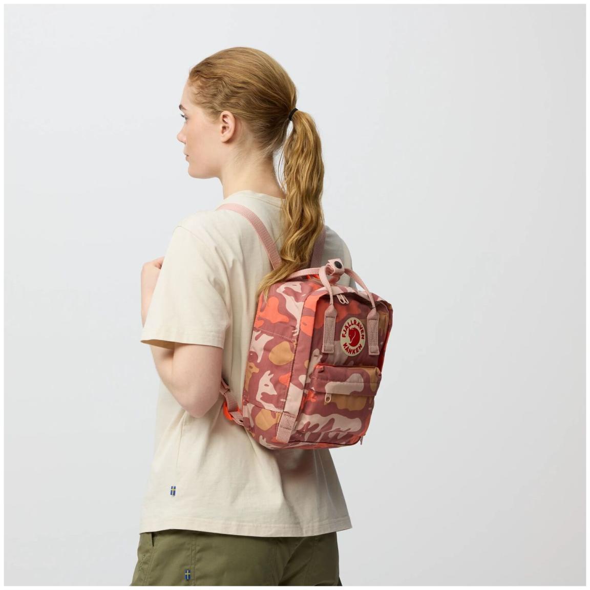 Special Edition Fjällräven Kanken Graphics Mini Kinderrucksack Chalkrose Hidden Animals