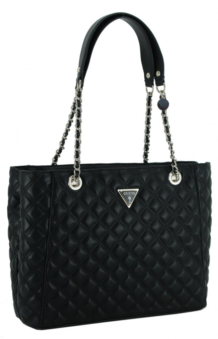 Steppshopper schwarz Guess Giully Large Tote Black Kettenhenkelt