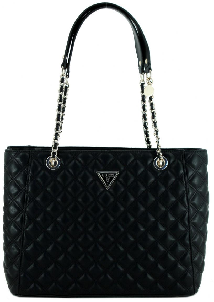 Steppshopper schwarz Guess Giully Large Tote Black Kettenhenkelt