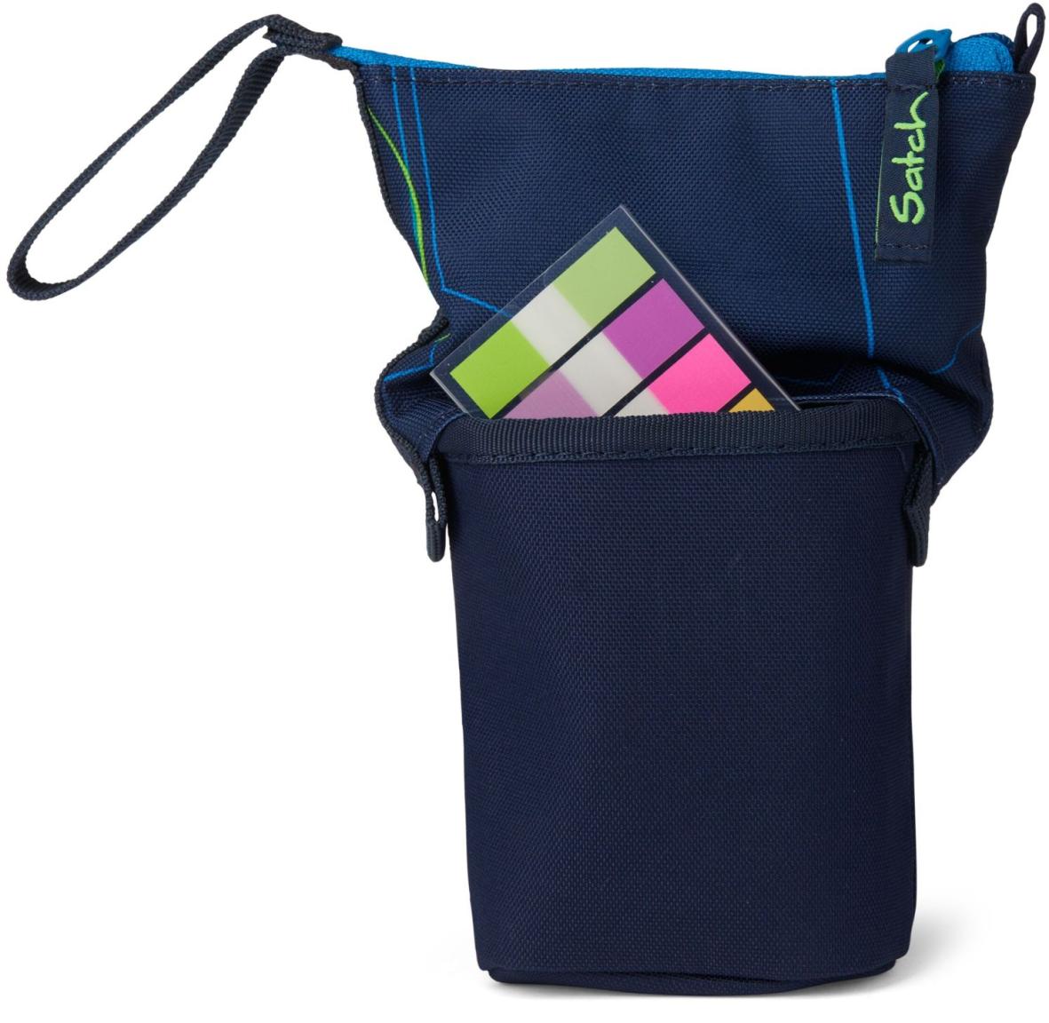 Stiftebehälter Satch Pencil Slider Funky Friday bunter Print dunkelblau