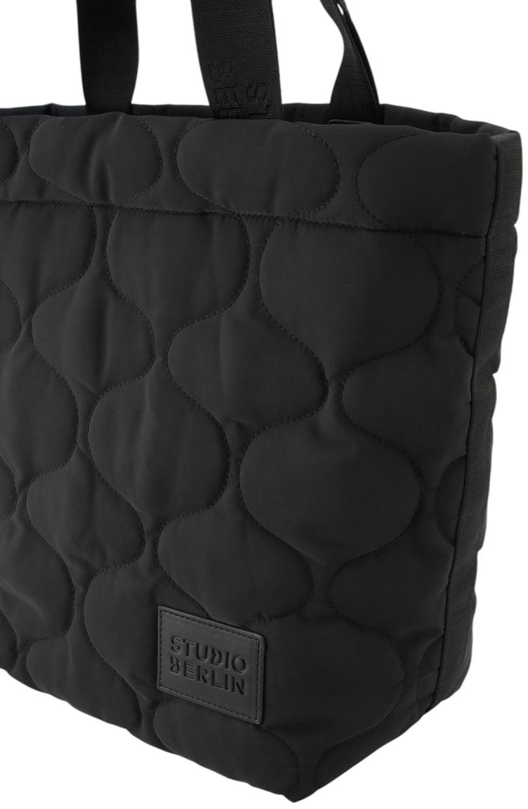 Studio Berlin Prenzlau Quilted Nylon Shopper Tasche Schwarz