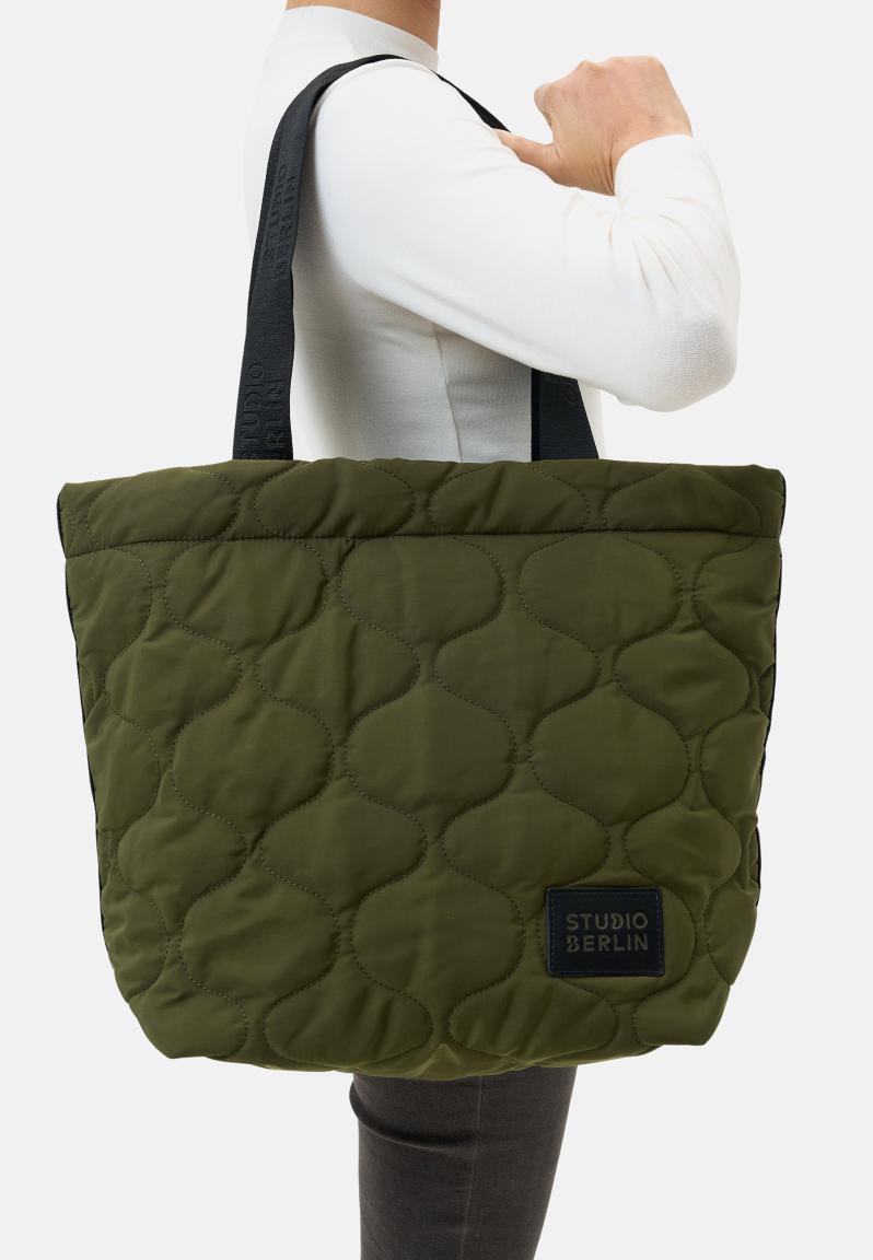 Studio Berlin Prenzlau Quilted Nylon Shopper Tasche Schwarz