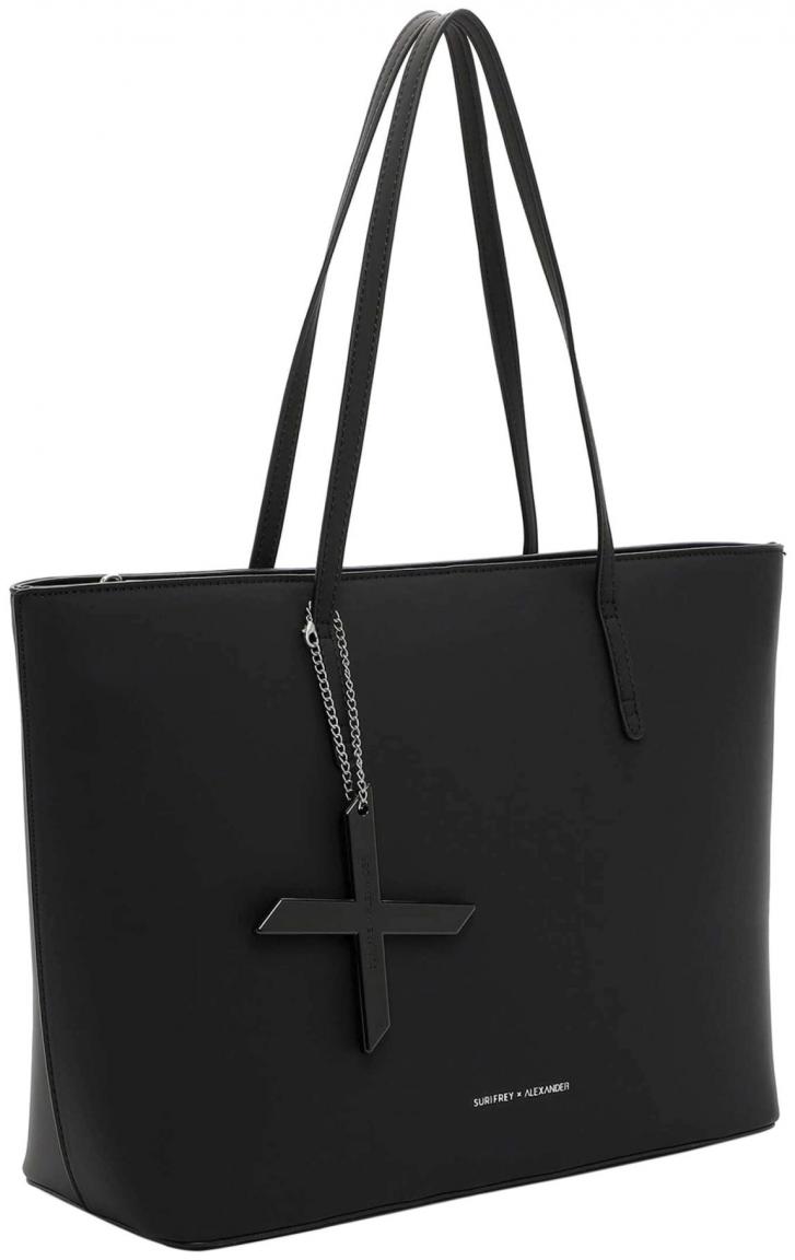 Suri Frey geräumiger Shopper schwarz Neoprenoptik Alexander