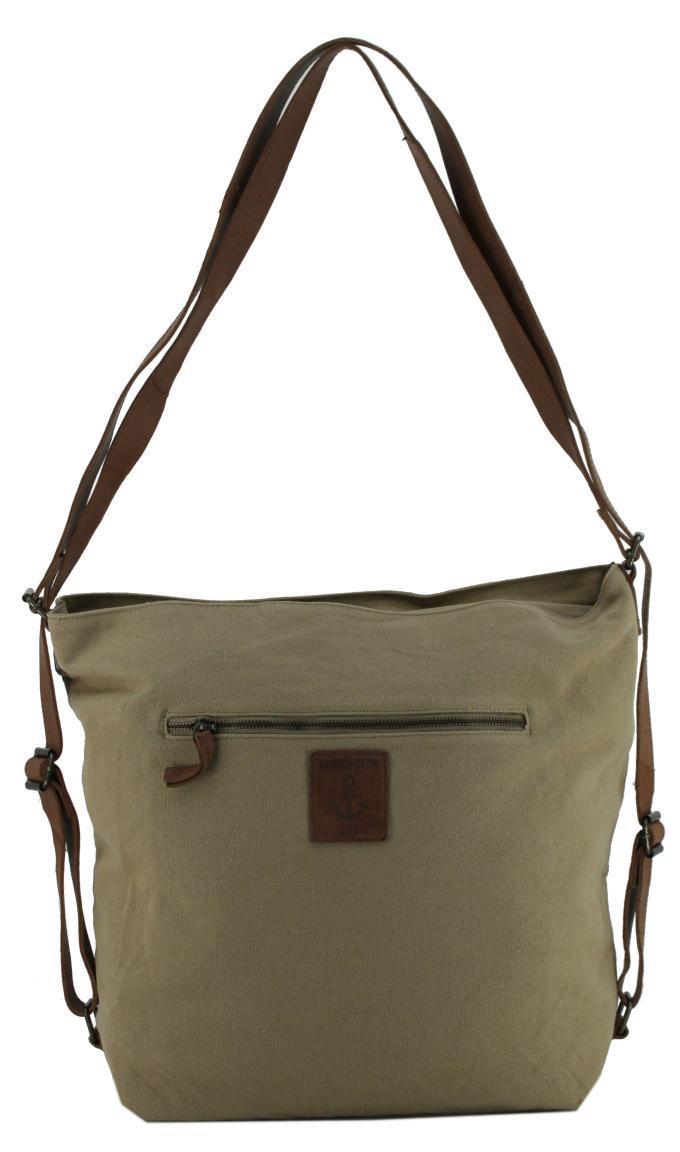 Taschenrucksack Harbour2nd Trave Canvas Vintage Anker Print Leinen Grün