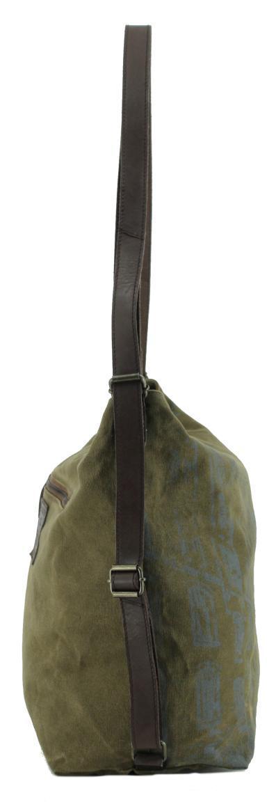 Taschenrucksack Harbour2nd Trave Canvas Vintage Anker Print Leinen Grün