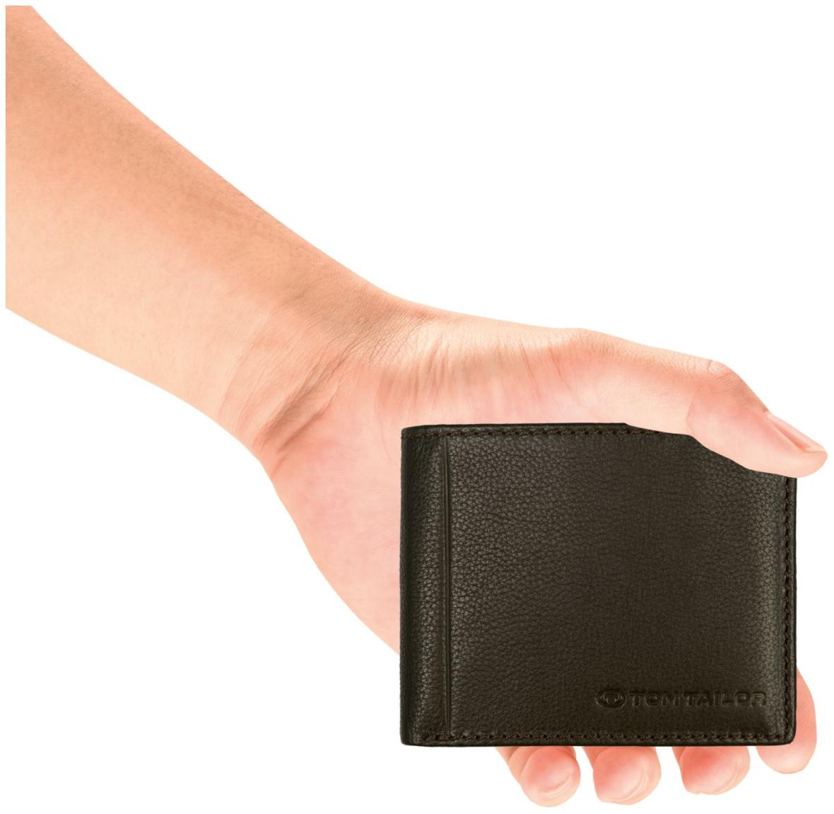 Tom Tailor Bela Herren Geldbörse Leder Dunkelbraun