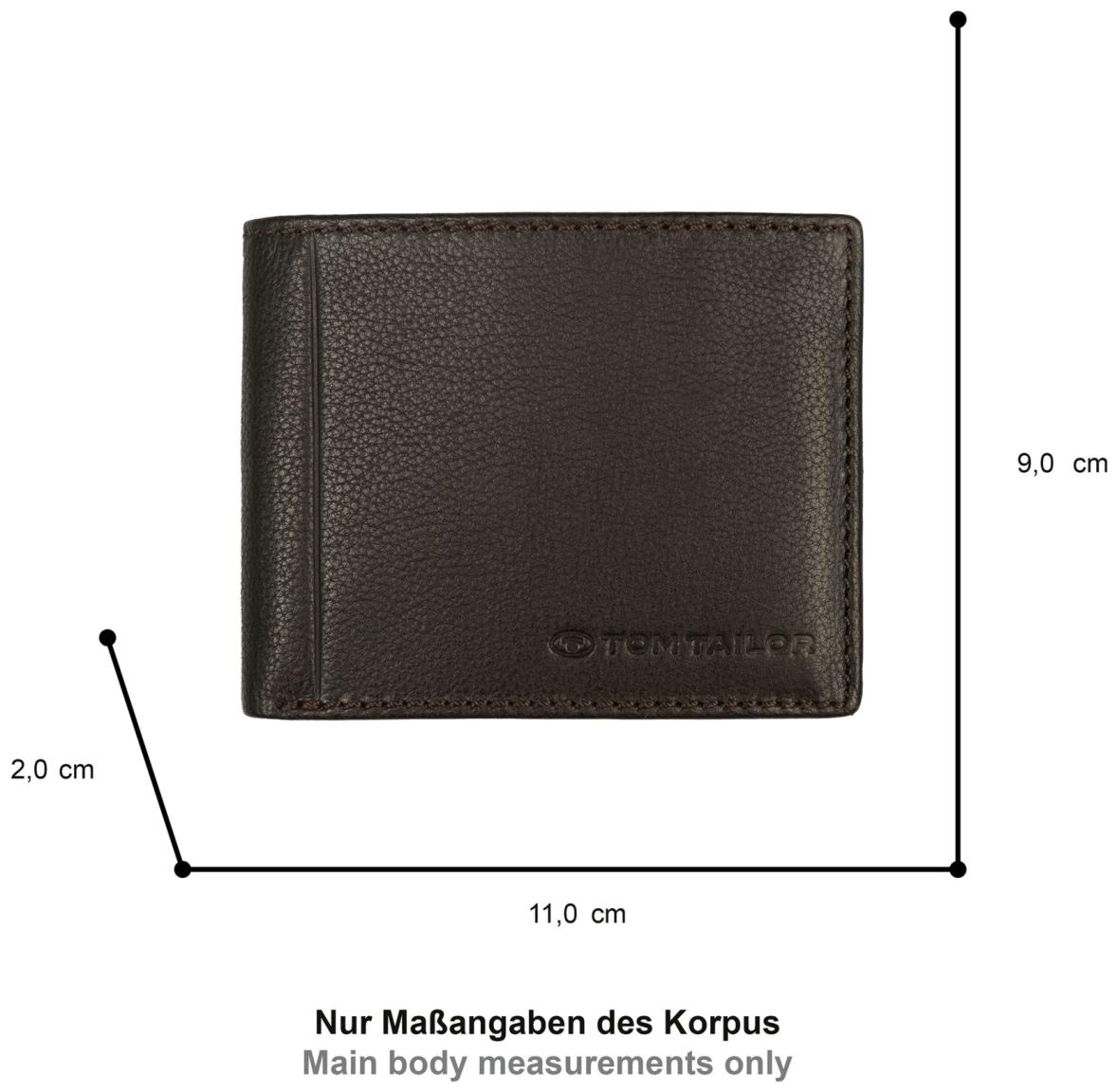 Tom Tailor Bela Herren Geldbörse Leder Dunkelbraun
