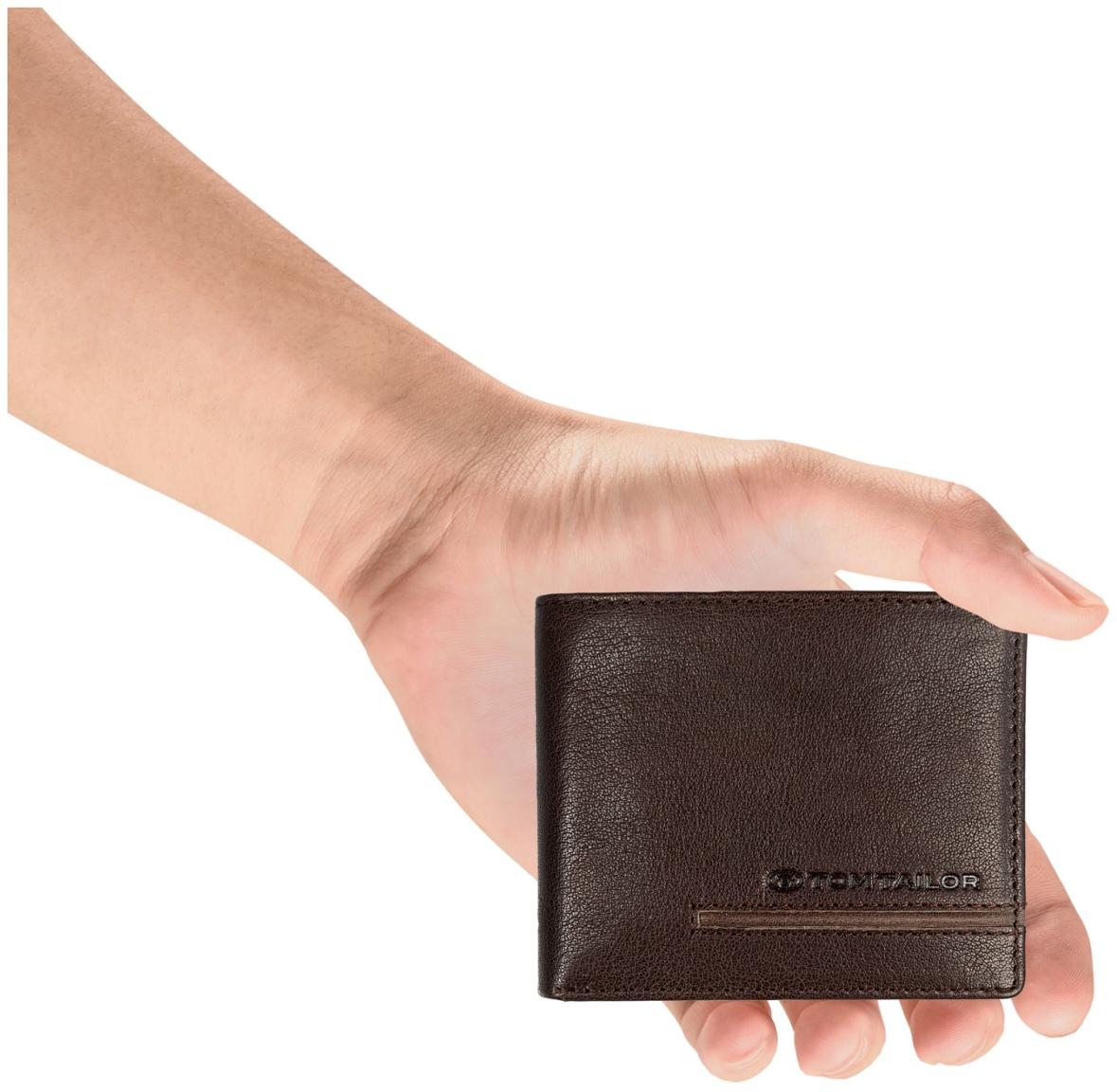 Tom Tailor Devon Geldbörse Herren Leder Dunkelbraun