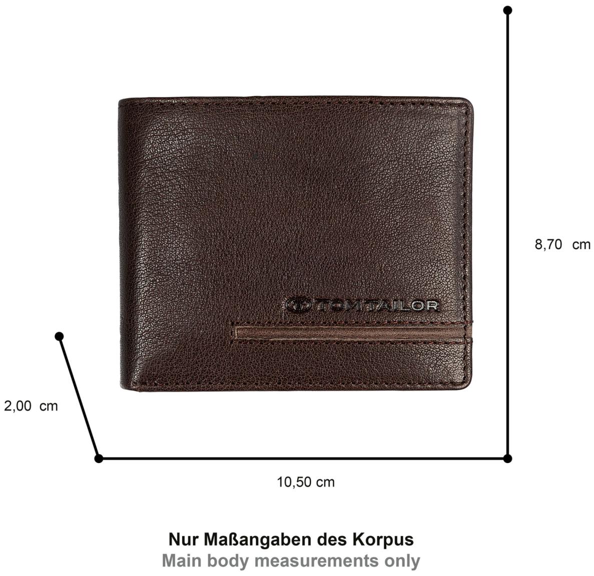 Tom Tailor Devon Geldbörse Herren Leder Dunkelbraun